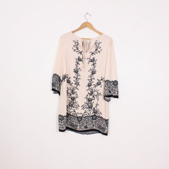 *Max Edition 3/4 Sleeve Cream and Black Shift Dress NWT - Picture 6 of 7